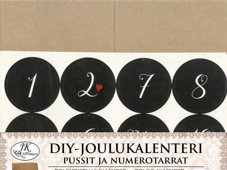 DIY-Joulukalenteri Pussit ja numerotarrat natur Online Sale