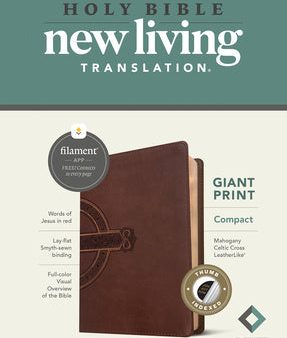 NLT Compact Giant Print Bible, Filament Enabled (Leatherlike, Mahogany Celtic Cross, Indexed, Red Letter) Supply